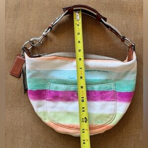 Coach Watercolor Hampton Pink Rainbow Striped Bag - cute for summer!